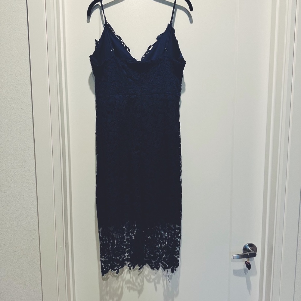 Blue Lace Midi Dress